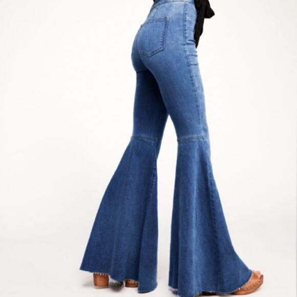 Free People Jericho Blue Just Float On Flare Jeans Sz 26 NWT - Picture 6 of 15